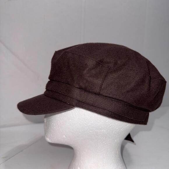 August Y2K Style Bow Brown Newsboy One Size Boho Hippie Wool Blend Ladies Hat - Picture 3 of 11